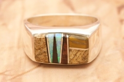 Calvin Begay Genuine Picture Jasper Sterling Silver Ring